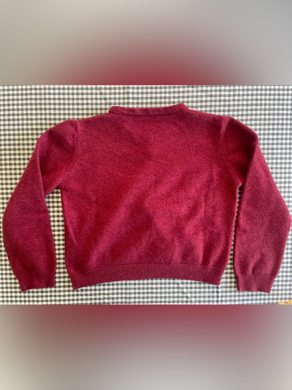 Boxy Raspberry Round-Neck Cardigan - Picture 4 of 10